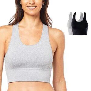 Uncover Set of 2 Seamless Bralette Bra Set  Navy Blazer/Heather Gray   12147